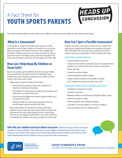 concussion fact sheet
