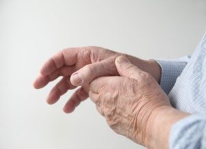 man with arthritis in his thumb joint
