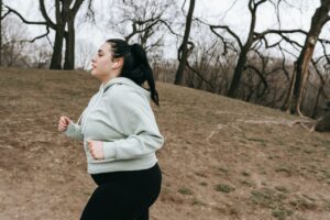 woman running outdoors