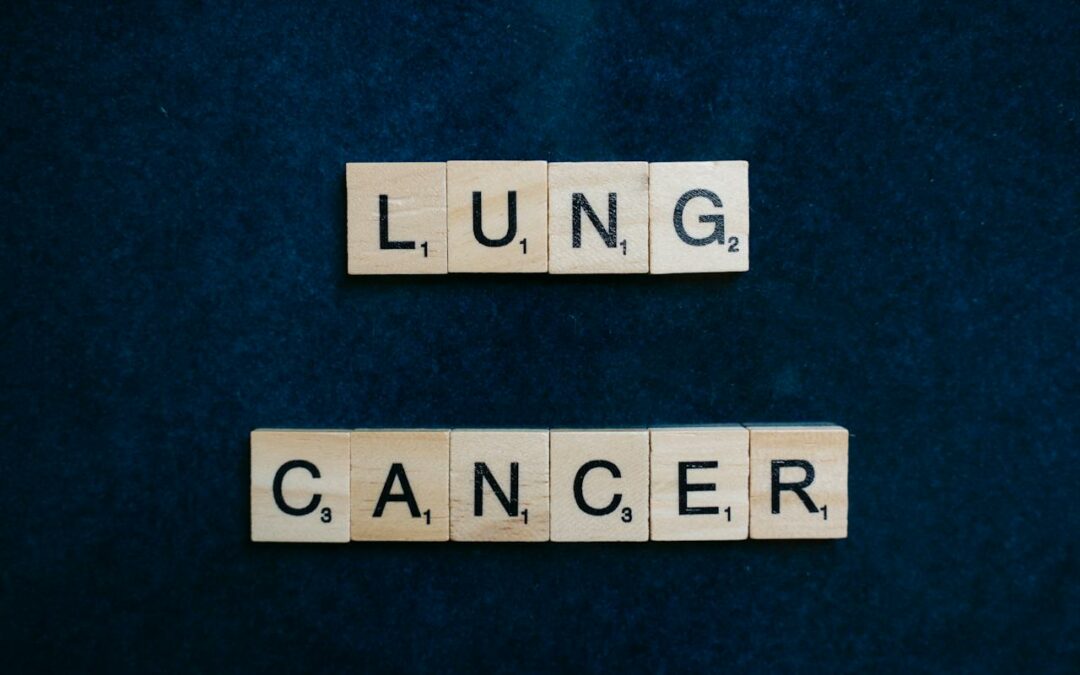 Scrabble letters spelling Lung Cancer