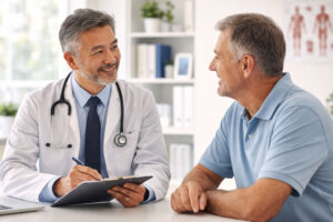 doctor meeting with patient.